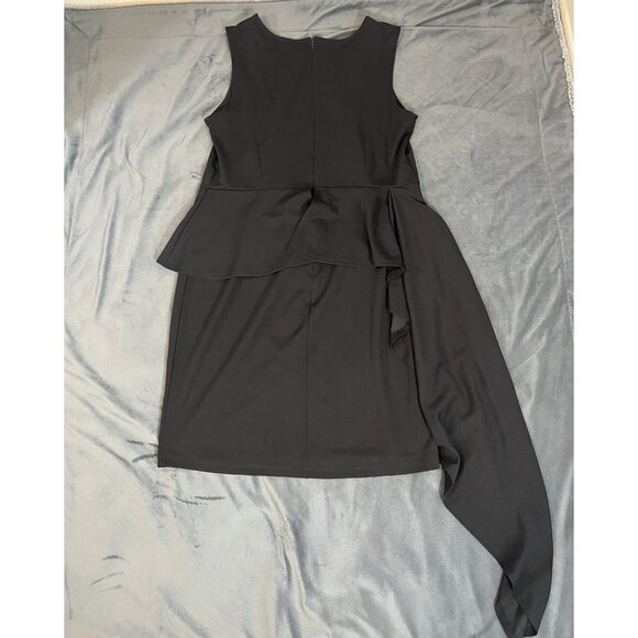 Ashley Stewart Asymmetric Peplum Black Dress - Picture 14 of 16